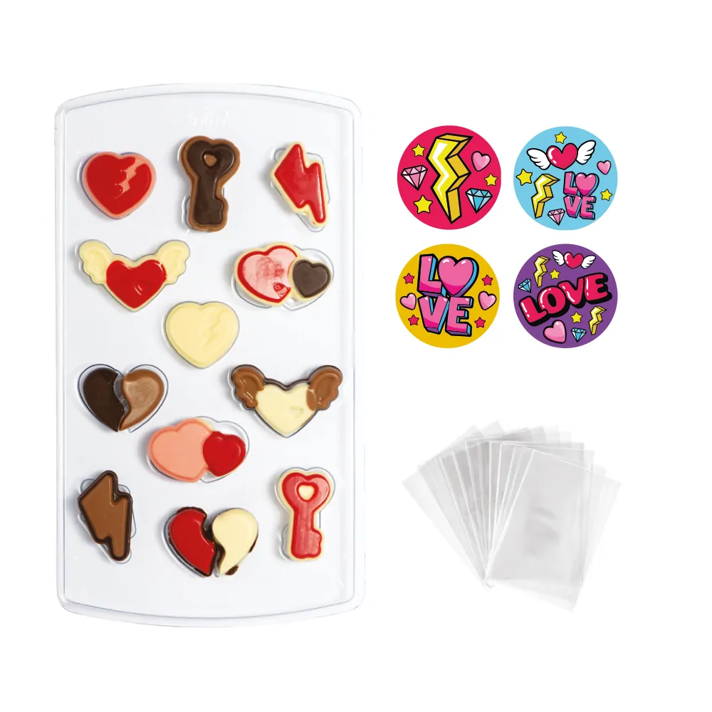 Decora candy mould hearts set bij cake, bake & love 5 Decora candy mould hearts set