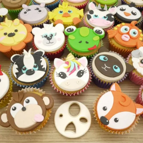 Dieren gezichten cupcakes pakket - afbeelding 2