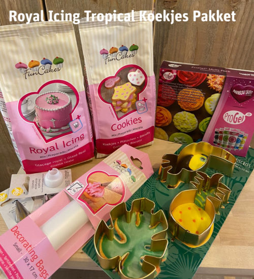 Royal icing tropical koekjes pakket bij cake, bake & love 5