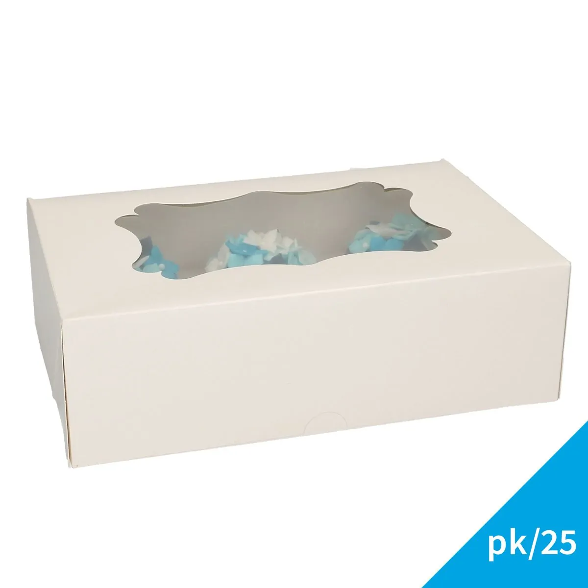 Funcakes cupcake doos 6 - wit pk/25 bij cake, bake & love 5 Funcakes cupcake doos 6 - wit pk/25