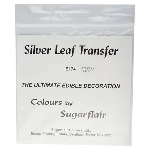 Sugarflair silver leaf transfer bij cake, bake & love 6 Sugarflair silver leaf transfer - afbeelding 2