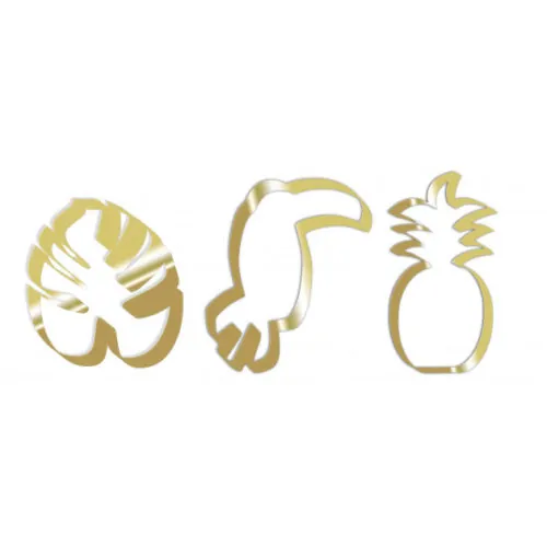 Koekjesuitstekers gold tropical 3 stuks - afbeelding 3