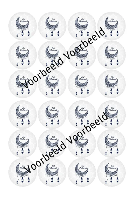 Eetbare cupcakeprint eid mubarak 5 -24 cupcake rondjes bij cake, bake & love 5 Eetbare cupcakeprint eid mubarak 5 -24 cupcake rondjes