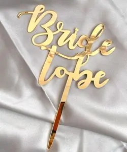 Caketopper Bride to Be goud