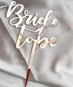 Caketopper Bride to Be zilver