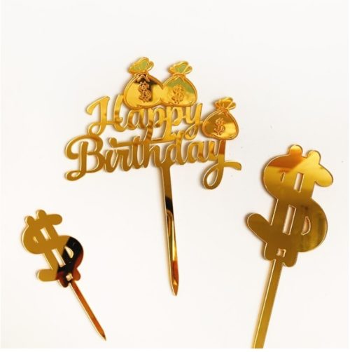Caketopper happy birthday money bij cake, bake & love 5