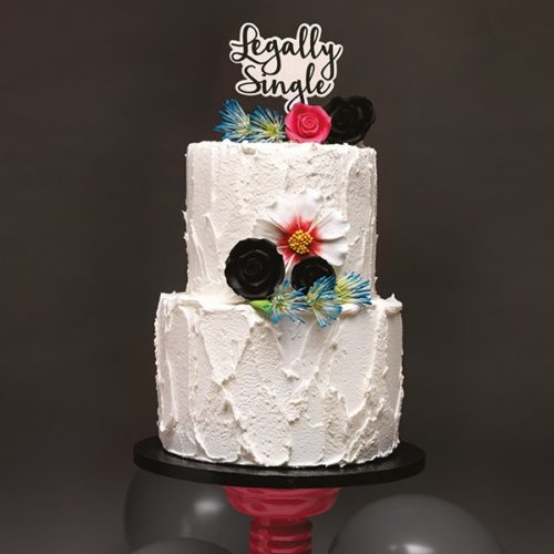 Caketopper legally single gumpaste - 120 x 155mm bij cake, bake & love 6