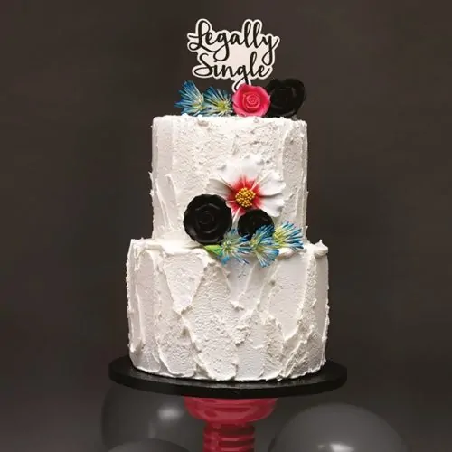 Caketopper legally single gumpaste  - 120 x 155mm - afbeelding 2