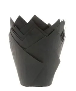 House of Marie Muffin Cups Tulp Zwart pk/36
