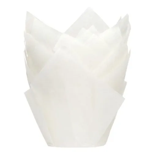 House of marie muffin cups tulp wit pk/36