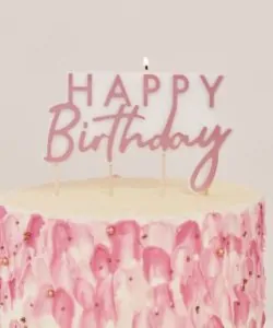Candle - Rose Gold Happy Birthday