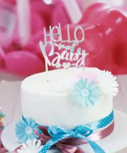Alternative view of Caketopper Hello Baby zilver