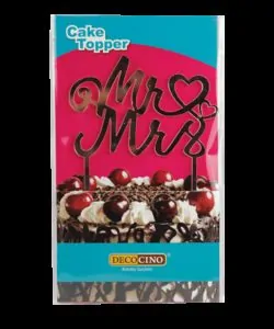 Caketopper Mr&Mrs rosé goud