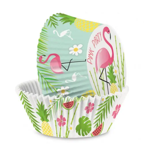 Flamingo cupcake bakjes 36 stuks