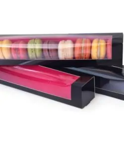 House of Marie - Macaron doosje  zwart/roze large