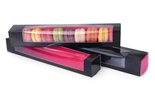 House of marie - macaron doosje  zwart/roze large