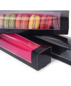 House of Marie - Macaron doosje  zwart/roze medium