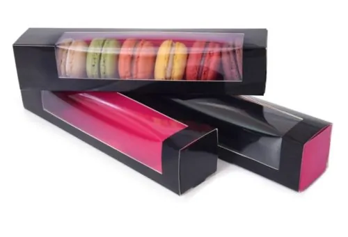 House of marie - macaron doosje  zwart/roze medium