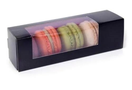 House of marie - macaron doosje  zwart/roze small