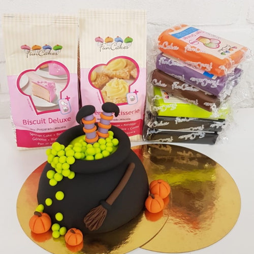 Halloween heksenketel taartje pakket + stap-voor-stap instructiefilmpje (met bakvorm) bij cake, bake & love 5