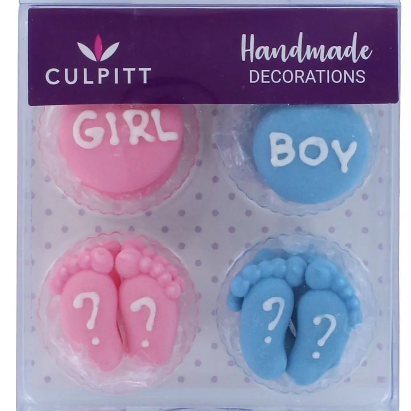 Culpitt suikerdecoratie gender reveal pk/12 bij cake, bake & love 5 Culpitt suikerdecoratie gender reveal pk/12