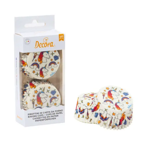 Baking cups magic unicorn white 36 stuks
