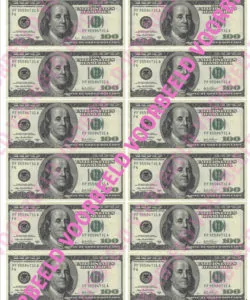 Eetbare Taartprint 100 dollar biljet 10cm