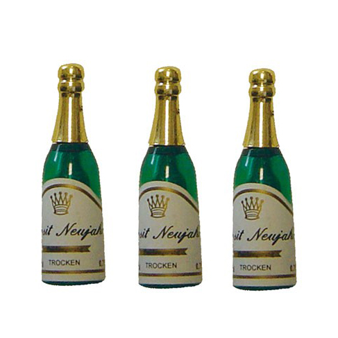 Caketopper champagnefles 5 cm set van 5 bij cake, bake & love 5