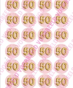 Eetbare Cupcakeprint 50 jaar 1 - 24 cupcake rondjes