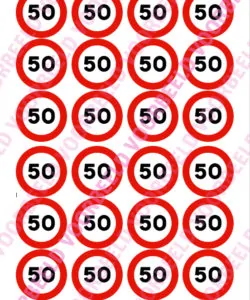 Eetbare Cupcakeprint 50 jaar 3 - 24 cupcake rondjes