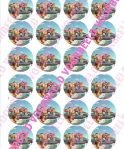 Eetbare Cupcakeprint Animal Crossing 1 - 24 cupcake rondjes
