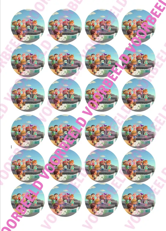 Eetbare cupcakeprint animal crossing 1 - 24 cupcake rondjes bij cake, bake & love 5 Eetbare cupcakeprint animal crossing 1 - 24 cupcake rondjes