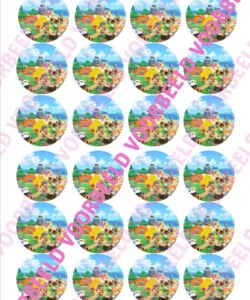 Eetbare Cupcakeprint Animal Crossing 3 - 24 cupcake rondjes