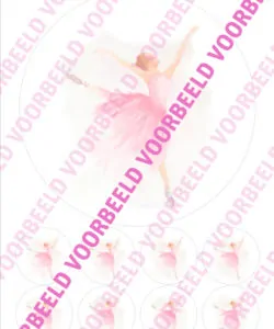 Eetbare Taartprint Ballet 2 - 18 cm rond + 8 cupcake rondjes