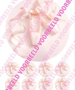 Eetbare Taartprint Ballet 3 - 18 cm rond + 8 cupcake rondjes