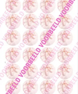 Eetbare Cupcakeprint Ballet 3 - 24 cupcake rondjes