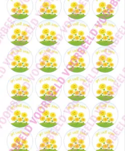Eetbare Cupcakeprint Beterschap - 24 cupcake rondjes