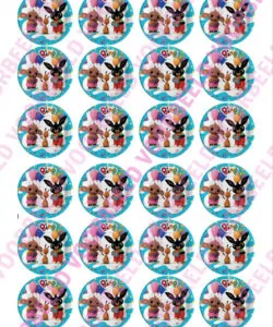 Eetbare Cupcakeprint Bing 2 - 24 cupcake rondjes