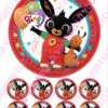 Eetbare taartprint bing 3 - 18 cm rond + 8 cupcake rondjes bij cake, bake & love 1