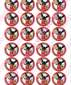 Eetbare Cupcakeprint Bing 3 - 24 cupcake rondjes
