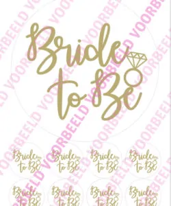 Eetbare Taartprint Bride 2 - 18 cm rond + 8 cupcake rondjes