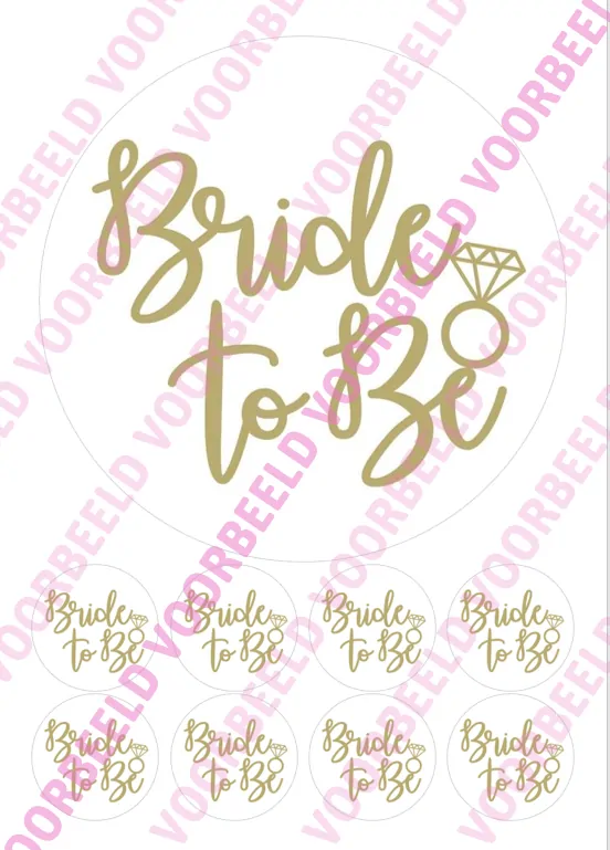 Eetbare taartprint bride 2 - 18 cm rond + 8 cupcake rondjes bij cake, bake & love 5 Eetbare taartprint bride 2 - 18 cm rond + 8 cupcake rondjes