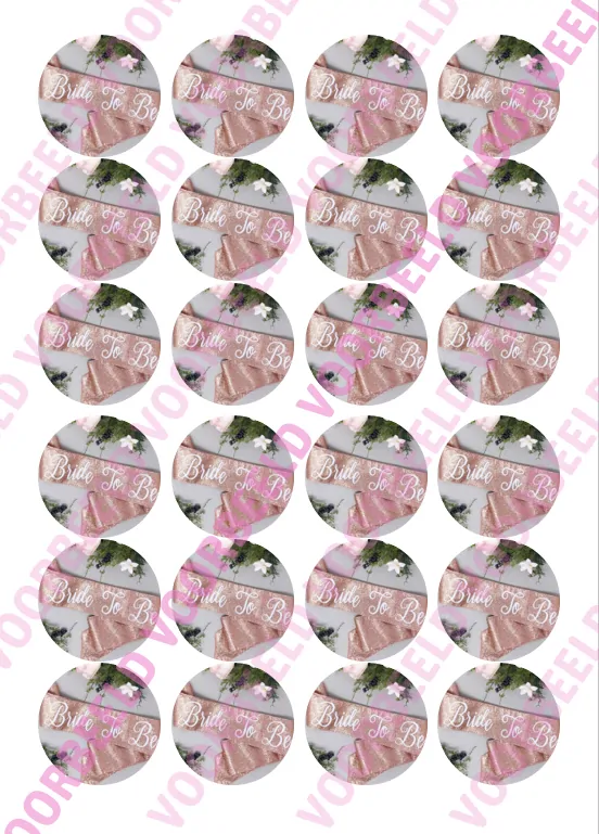 Eetbare cupcakeprint bride 3 - 24 cupcake rondjes bij cake, bake & love 5 Eetbare cupcakeprint bride 3 - 24 cupcake rondjes