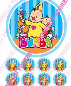 Eetbare Taartprint Bumba 3 - 18 cm rond + 8 cupcake rondjes