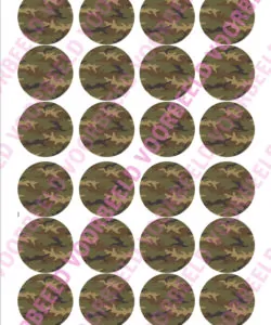 Eetbare Cupcakeprint Camouflage 1- 24 cupcake rondjes