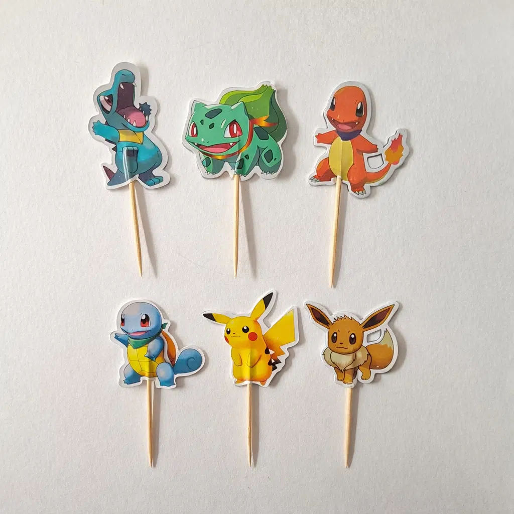 Pokemon cupcake prikkers 24 stuks bij cake, bake & love 5 Pokemon cupcake prikkers 24 stuks
