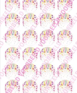 Eetbare Cupcakeprint Confetti 1 - 24 cupcake rondjes