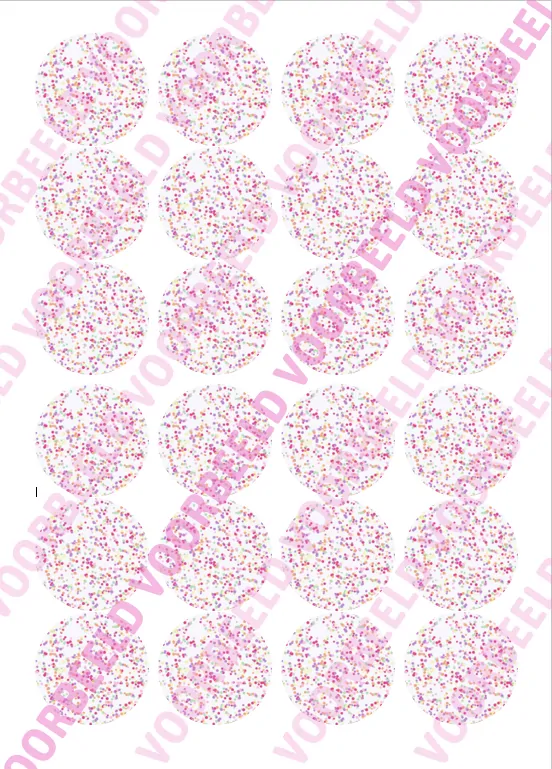 Eetbare cupcakeprint confetti 2 - 24 cupcake rondjes bij cake, bake & love 5 Eetbare cupcakeprint confetti 2 - 24 cupcake rondjes