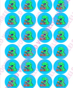 Eetbare Cupcakeprint Dinosaurus 3 - 24 cupcake rondjes