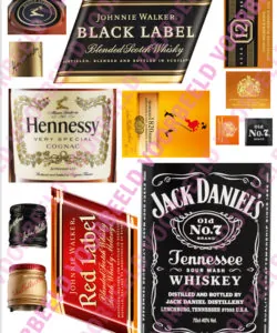 Eetbare Taartprint Drank fles labels 10 cm breed